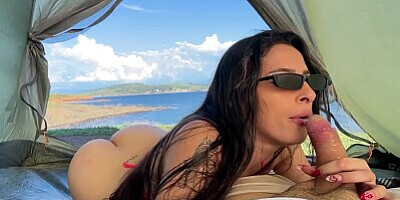 POV-Fucked during her family camping trip