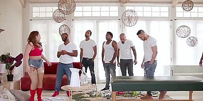 Carmen Valentina, Scotty P And Slim Poke - Curvy Gangbangs Group Of Black Men For Repayment