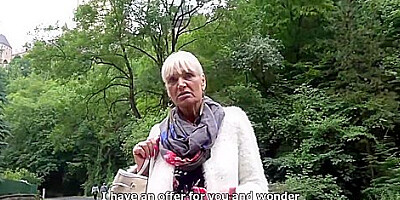 Blonde Gilf Takes My Money For Quicky On The Street