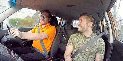 Busty MILF pussyfucked in car outdoor in public place