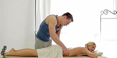 Cute Skiny Oiled Blonde Drilled Hard By Hard Cock On Massage Table With Hard Hard