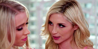 Blonde licks stepsister after a bad date