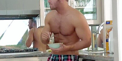 Hot couple, Chad White and Alex Grey fuck in the kitchen
