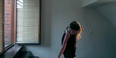 Blond honey with a ideally smoothly-shaven cootchie is wanking on webcam and bellowing from delectation