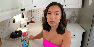 Asian teen stepsis wants to be a cowgirl