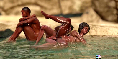 AFRICAN ANAL Explorer 3D Group Sex Animation 2024