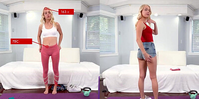 Slender light-haired Braylin Bailey interrupted her exercise to have beautiful cardio boinking with her super-fucking-hot paramour