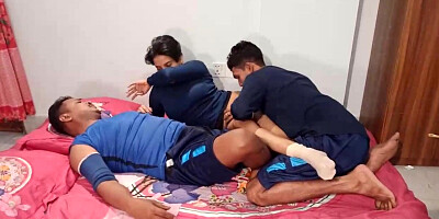 Indian female is having intercourse in front of her counterpart, because it thrills her a bunch