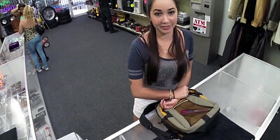 Beautiful and hot college bookworm gets fucked hard for quick money
