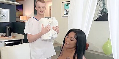 Curvy Babe Massages Her Pussy With Jimmys Hard Dick Before She Slides It Inside - Jordyn Falls