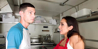 Lilly Hall sucking some man sausage & fucking in a taco truck