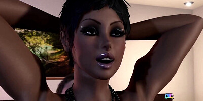 Biggest Boobs Ebony MILF & Young Boy HARDCORE 3D Porn