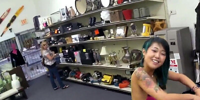 Chinese pawnshop inexperienced tugs before doggie-style