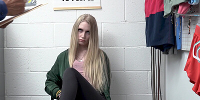 Blonde adolescent female Emma Starletto punished by officer