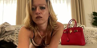 Bored office worker having fun on camera