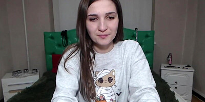 Tiny tits amateur masturbates with toy on webcam show