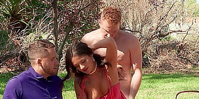 Beca Barbie, Dan Damage And Ryan Reid In Sneaking Two Dicks At The Picnic / 11.7.2024