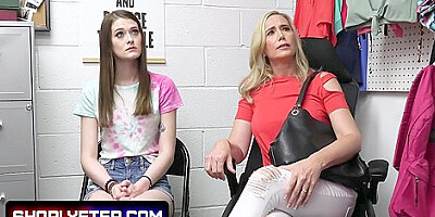 Naughty Stepdaughter And Milf Get Accused Of Shoplifting And Need To Be Disciplined By The Security