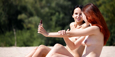 Multiple breathtaking young nudist babes have fun