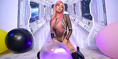 Winter Bell And Bo Tingley - Space Girl Humps, Grinds, &amp,amp, Gets Off On Balloons