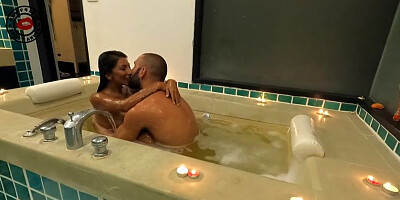 Italian brown-haired is having lovemaking in the shower, with a guy who is not her playmate