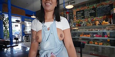 Ameena Greene - The Cafe Waitress Gets Creampied
