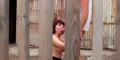 Dark-Haired mature mom nailed outdoor