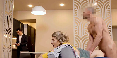 Skinny cheats with young man in the anal way