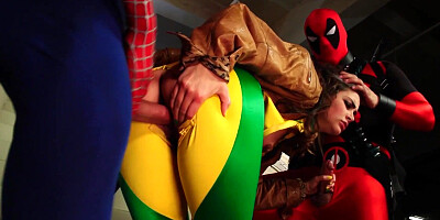 Cosplay slut Allie Haze gets properly fucked in threesome