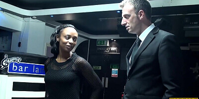 Ebony Lola Marie fed cum after pounding