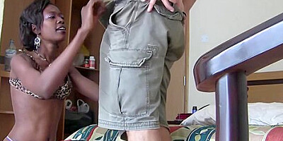 African Slut Offers Ass To White Tourist
