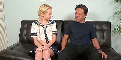 French Teen 18+ Gets Amazed To See His Big Cock With Odette Delacroix