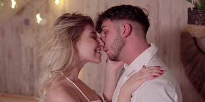 Glamorous blondie Lilly Bella gets nicely fucked after sucking BF's cock