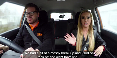 British driving student ass fingered and fucked