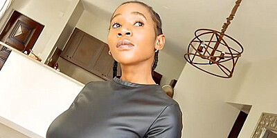 Beautiful Black Girl Starts Shy And Goes Wild At Modeling