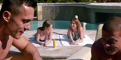 Sexy babes are about to start orgying