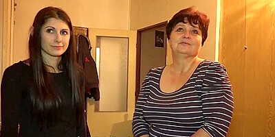 Old Granny and teen 18+ Girl with herl old boyfriend fucking together