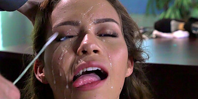 Karter Foxx gives blowjob & takes it deep over an office desk to get a job