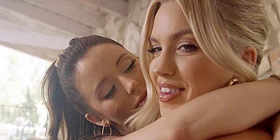 Jazlyn Ray And Charly Summer In Big Boobed Lesbian Blondie And Her Gf Posing Nude