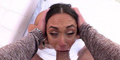 SWALLOWED Latina Carmela Clutch drains the dick