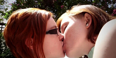 Panda and Abby B playing lesbian games outdoors