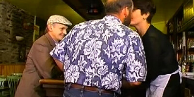 French Papy and the waitress