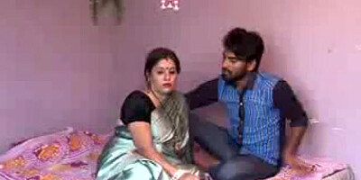 Satin Silk Saree Aunty Romance