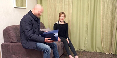 Tattooed dude is fucking the blonde teen that has a debt