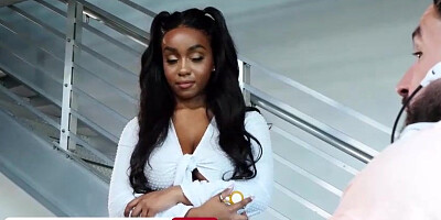 Ebony beef whistle cocksucker, Lily Starfire got down and messy with Peter and enjoyed it a plenty of