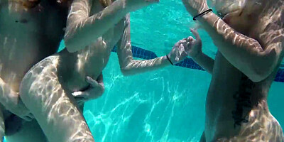 Flawless poolside three way