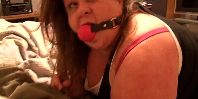 POINT OF VIEW Mature Giant Funbag Anal Invasion PLUMPER Ball Gag Quicky