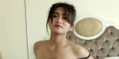 Thai black-haired is deep throating manhood to make it rigid enough for her brilliantly smooth-shaven muff