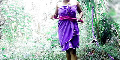 A Big Booty Stepmom Bathes Naked Outside While Cheating with Strangers