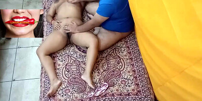 Beautiful damsel romping in her home